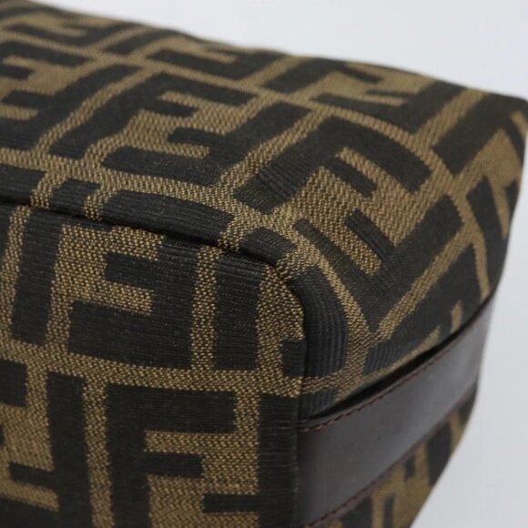 FENDI Zucca Canvas Vanity Hand Bag Black Brown Auth ar13759 - Picture 4 of 16